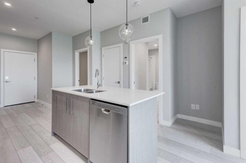 2215-6 Merganser Drive West, Chestermere, AB - Indoor Photo Showing Kitchen With Double Sink