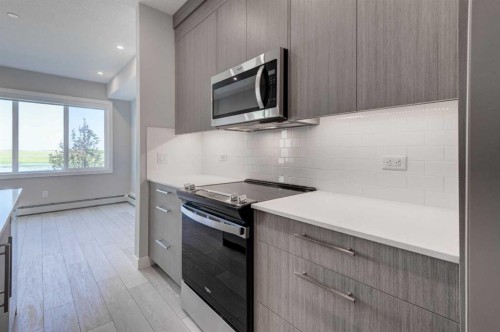 2215-6 Merganser Drive West, Chestermere, AB - Indoor Photo Showing Kitchen With Upgraded Kitchen