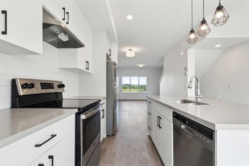 203-24 Rivercrest Drive, Cochrane, AB - Indoor Photo Showing Kitchen With Stainless Steel Kitchen With Upgraded Kitchen