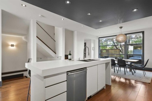 2217 17 Street Sw, Calgary, AB - Indoor Photo Showing Kitchen With Double Sink With Upgraded Kitchen