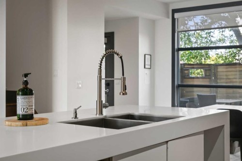 2217 17 Street Sw, Calgary, AB - Indoor Photo Showing Kitchen With Double Sink