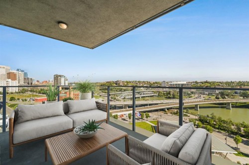 1102-519 Riverfront Avenue Se, Calgary, AB - Outdoor With Balcony With View With Exterior