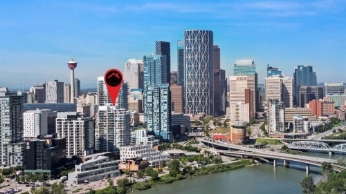 1102-519 Riverfront Avenue Se, Calgary, AB - Outdoor With Body Of Water