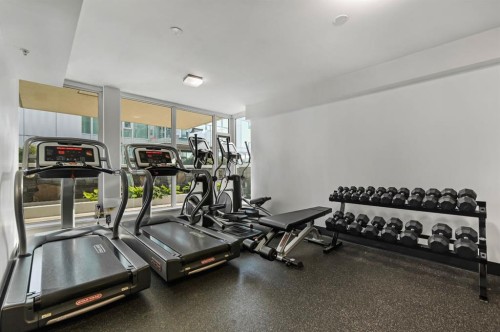 1102-519 Riverfront Avenue Se, Calgary, AB - Indoor Photo Showing Gym Room