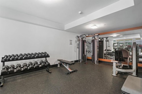 1102-519 Riverfront Avenue Se, Calgary, AB - Indoor Photo Showing Gym Room