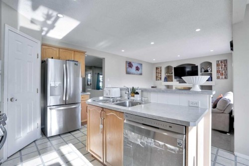140 Saddlehorn Crescent Ne, Calgary, AB - Indoor Photo Showing Kitchen With Double Sink