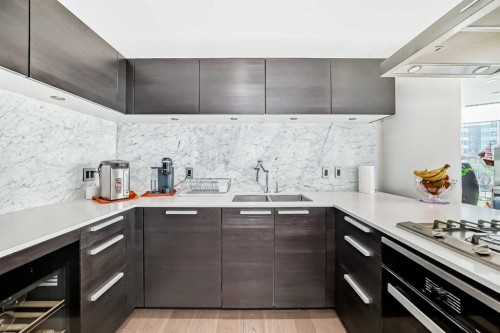 302-738 1 Avenue Sw, Calgary, AB - Indoor Photo Showing Kitchen With Upgraded Kitchen