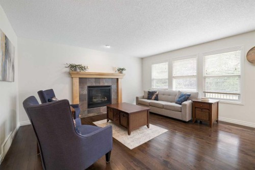 29 Sunset Close, Cochrane, AB - Indoor Photo Showing Living Room With Fireplace