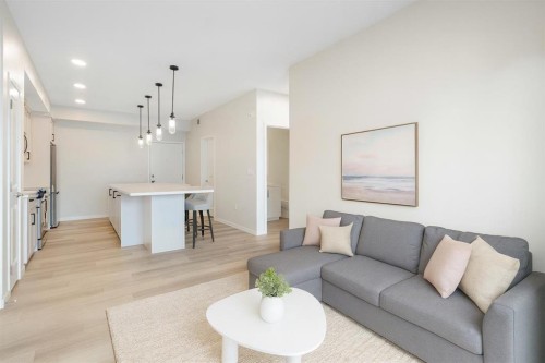 308-80 Carrington Plaza Nw, Calgary, AB - Indoor Photo Showing Living Room