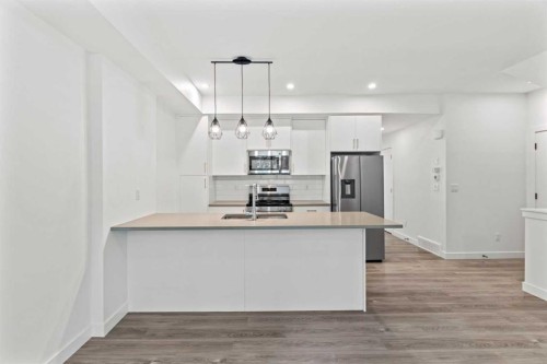 146-2117 81 Street Sw, Calgary, AB - Indoor Photo Showing Kitchen With Double Sink With Upgraded Kitchen