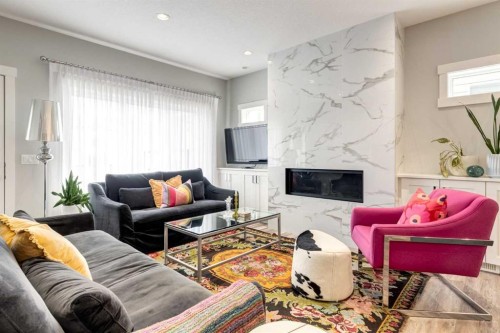 95 Sierra Morena Manor Sw, Calgary, AB - Indoor Photo Showing Living Room With Fireplace