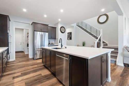 306 Corner Meadows Way Ne, Calgary, AB - Indoor Photo Showing Kitchen With Stainless Steel Kitchen With Upgraded Kitchen