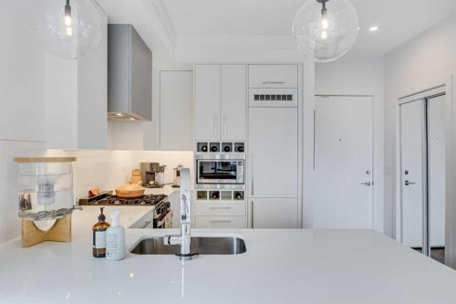 402-8230 Broadcast Avenue, Calgary, AB - Indoor Photo Showing Kitchen With Upgraded Kitchen