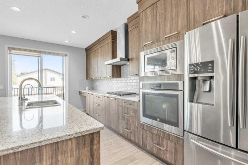 69 Howse Common Ne, Calgary, AB - Indoor Photo Showing Kitchen With Stainless Steel Kitchen With Double Sink With Upgraded Kitchen