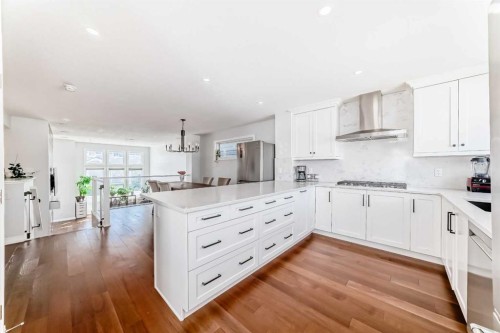 108 Magnolia Way Se, Calgary, AB - Indoor Photo Showing Kitchen With Upgraded Kitchen