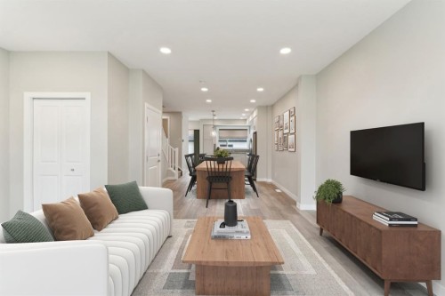 16 Alderwood Close Se, Calgary, AB - Indoor Photo Showing Living Room