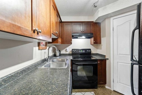 3311-10 Prestwick Bay Se, Calgary, AB - Indoor Photo Showing Kitchen With Double Sink