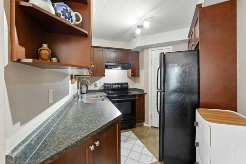 3311-10 Prestwick Bay Se, Calgary, AB - Indoor Photo Showing Kitchen With Double Sink