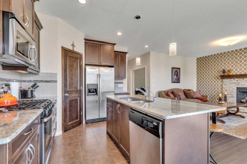 1544 Panatella Boulevard Nw, Calgary, AB - Indoor Photo Showing Kitchen With Stainless Steel Kitchen With Double Sink With Upgraded Kitchen