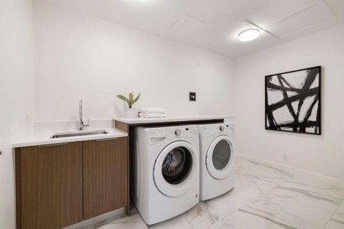 102-88 Waterfront Mews Sw, Calgary, AB - Indoor Photo Showing Laundry Room