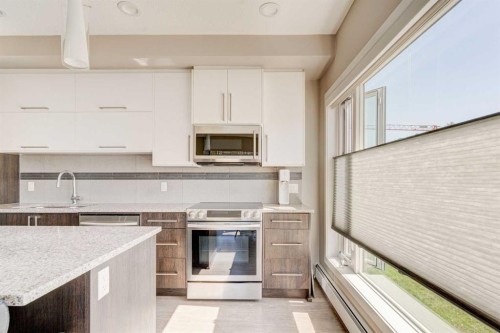 205-93 34 Avenue Sw, Calgary, AB - Indoor Photo Showing Kitchen With Upgraded Kitchen