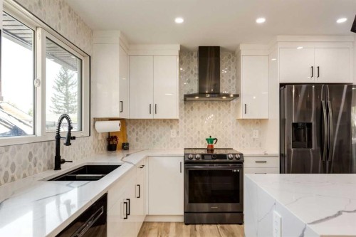 392 Cantrell Drive Sw, Calgary, AB - Indoor Photo Showing Kitchen With Double Sink With Upgraded Kitchen