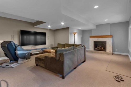 58 Scimitar View Nw, Calgary, AB - Indoor With Fireplace