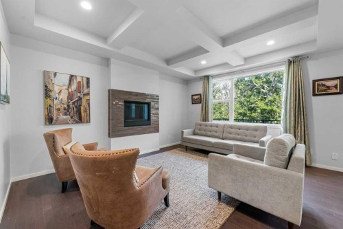 220 Walgrove Heath Se, Calgary, AB - Indoor Photo Showing Living Room With Fireplace