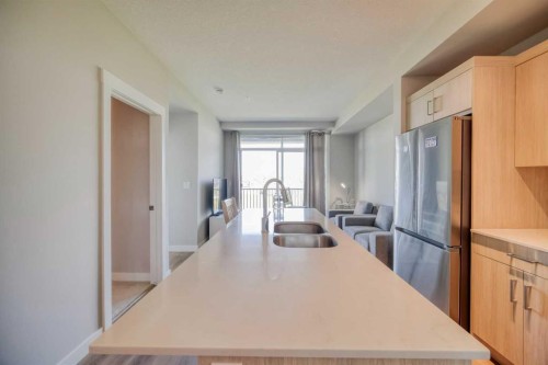 314-40 Sage Hill Walk Nw, Calgary, AB - Indoor Photo Showing Kitchen With Double Sink