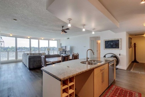 1103-817 15 Avenue Sw, Calgary, AB - Indoor Photo Showing Kitchen With Double Sink