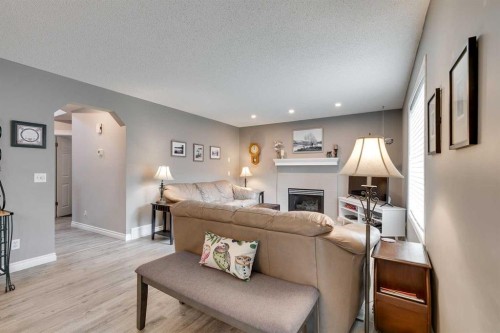 274 Mt Assiniboine Place Se, Calgary, AB - Indoor Photo Showing Living Room With Fireplace