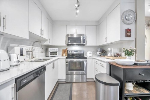 1210-302 Skyview Ranch Drive, Calgary, AB - Indoor Photo Showing Kitchen With Double Sink