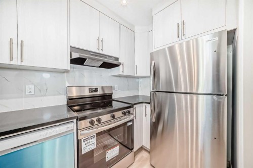 10-305 Village Mews Sw, Calgary, AB - Indoor Photo Showing Kitchen With Stainless Steel Kitchen