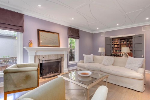 1212 Montreal Avenue Sw, Calgary, AB - Indoor Photo Showing Living Room With Fireplace