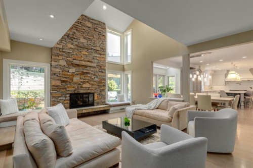 1212 Montreal Avenue Sw, Calgary, AB - Indoor Photo Showing Living Room With Fireplace