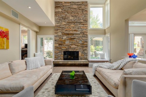 1212 Montreal Avenue Sw, Calgary, AB - Indoor Photo Showing Living Room With Fireplace