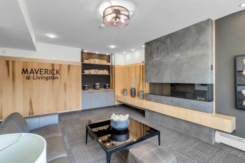 1402-350 Livingston Common Ne, Calgary, AB - Indoor With Fireplace