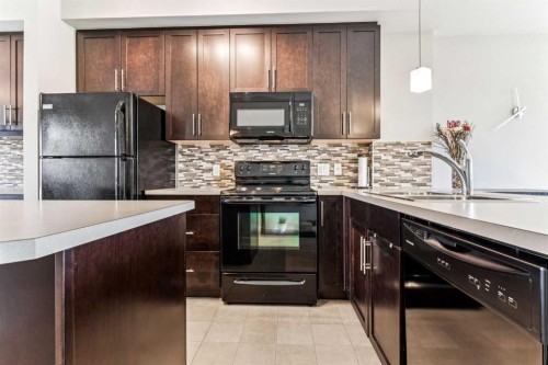 79 Redstone Circle Ne, Calgary, AB - Indoor Photo Showing Kitchen With Double Sink With Upgraded Kitchen