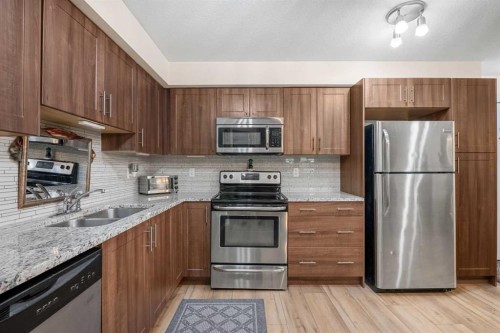 2107-99 Copperstone Park Se, Calgary, AB - Indoor Photo Showing Kitchen With Stainless Steel Kitchen With Double Sink