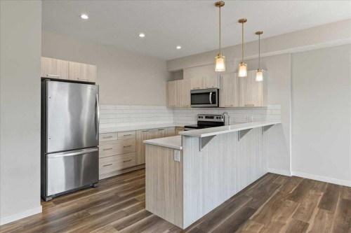 92 Saddlestone Drive Ne, Calgary, AB - Indoor Photo Showing Kitchen With Stainless Steel Kitchen With Upgraded Kitchen