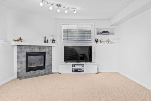 295 Coventry Road Ne, Calgary, AB - Indoor Photo Showing Living Room With Fireplace