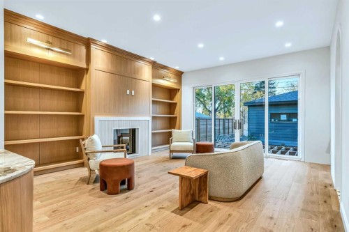 1222 8 Avenue Se, Calgary, AB - Indoor With Fireplace