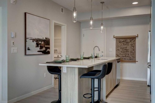 409-245 Edith Place Nw, Calgary, AB - Indoor Photo Showing Kitchen With Upgraded Kitchen