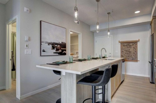 409-245 Edith Place Nw, Calgary, AB - Indoor Photo Showing Kitchen With Upgraded Kitchen