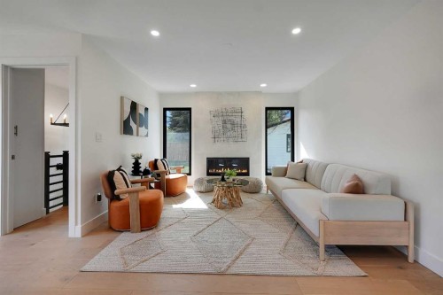 611 Parkridge Drive Se, Calgary, AB - Indoor Photo Showing Other Room With Fireplace