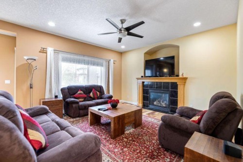 115 Kincora View Nw, Calgary, AB - Indoor Photo Showing Living Room With Fireplace