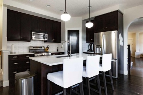 152 Mike Ralph Way Sw, Calgary, AB - Indoor Photo Showing Kitchen With Upgraded Kitchen