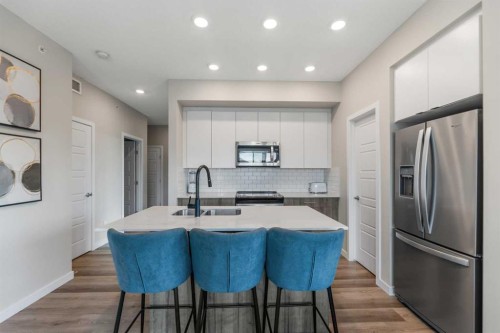 302-1605 17 Street Se, Calgary, AB - Indoor Photo Showing Kitchen With Stainless Steel Kitchen With Upgraded Kitchen