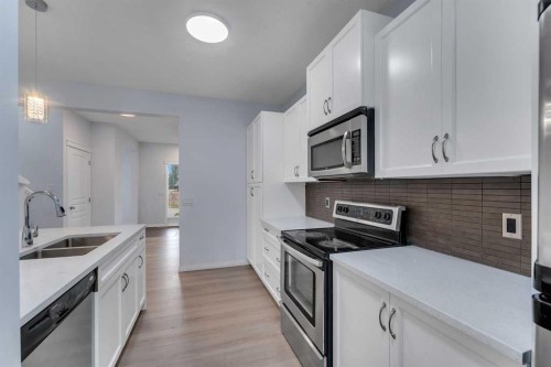 20 Copperpond Grove Se, Calgary, AB - Indoor Photo Showing Kitchen With Double Sink With Upgraded Kitchen