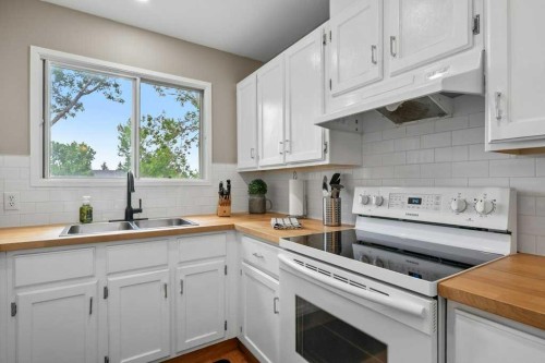55 Macewan Drive Nw, Calgary, AB - Indoor Photo Showing Kitchen With Double Sink